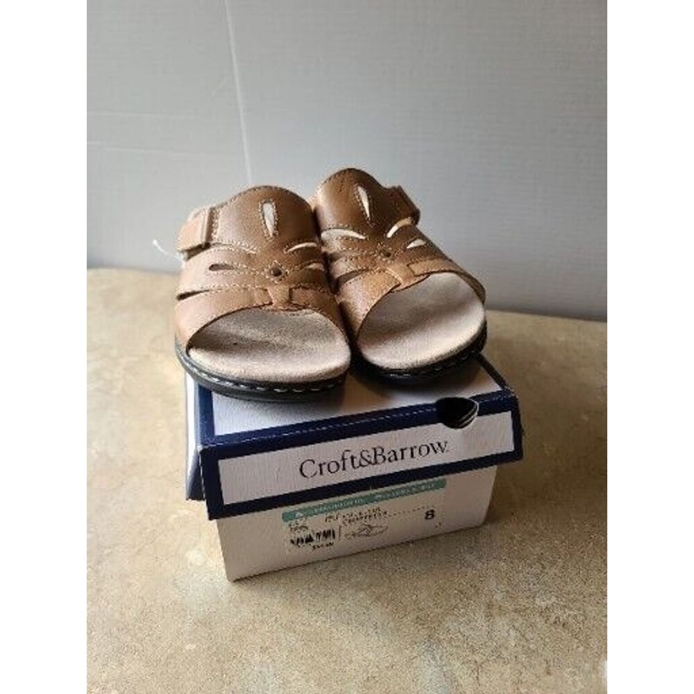 Vintage NOS NIB Croft & Barrow Womans Size 8 Slip On Sandle Brown